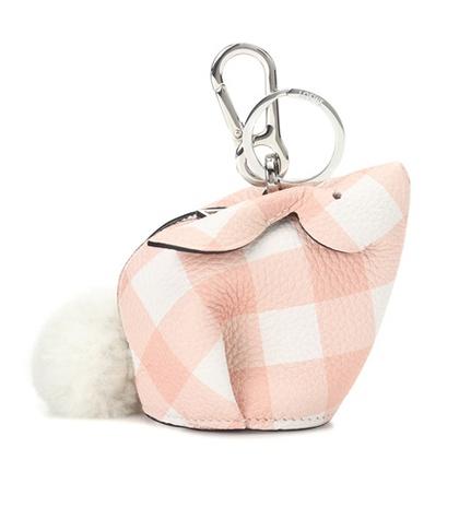 Loewe Bunny Gingham Leather Charm