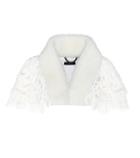 Burberry Lace Capelet With Shearling Collar