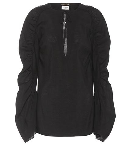 Saint Laurent Tassel-trimmed Blouse