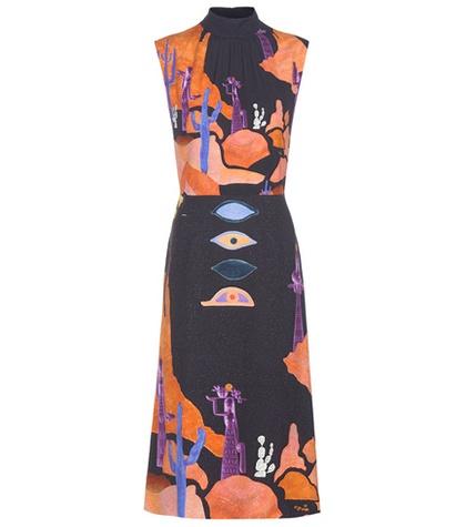 Prada Vendémiaire Printed Crêpe Dress
