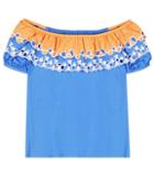 Peter Pilotto Embroidered Off-the-shoulder Cotton Top