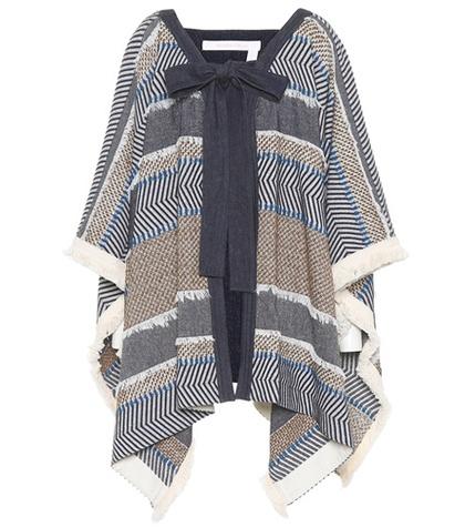 Self-portrait Cotton-blend Poncho