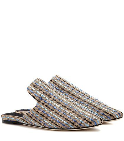 Sanayi 313 Hippolyta Canvas And Raffia Slippers