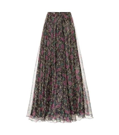 Plan C Printed Organza Maxi Skirt
