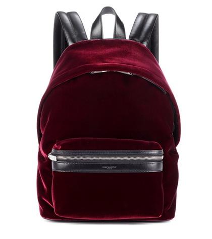 Saint Laurent Velvet And Leather Backpack