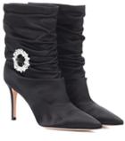 Gianvito Rossi Embellished Satin Ankle Boots