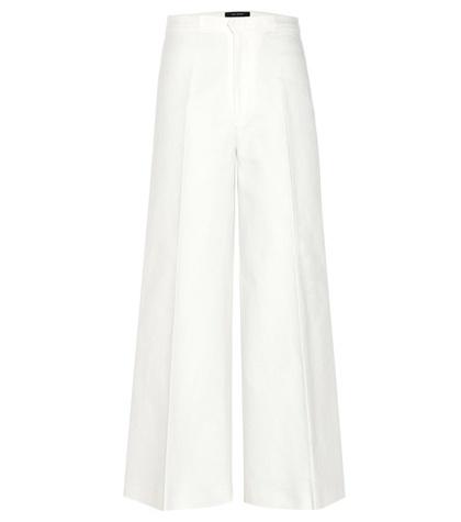 Michael Kors Collection Steve Cotton And Linen Wide-leg Jeans