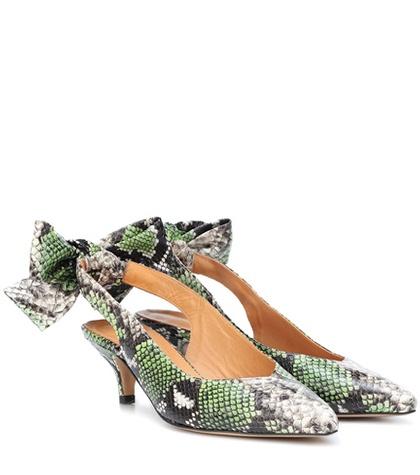 Ganni Sabine Leather Slingback Pumps