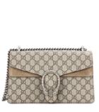 Gucci Dionysus Gg Supreme Small Coated Canvas And Suede Shoulder Bag