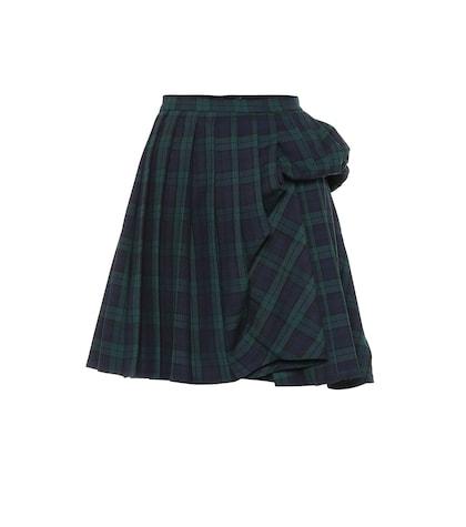 Y/project Checked Wool-blend Miniskirt