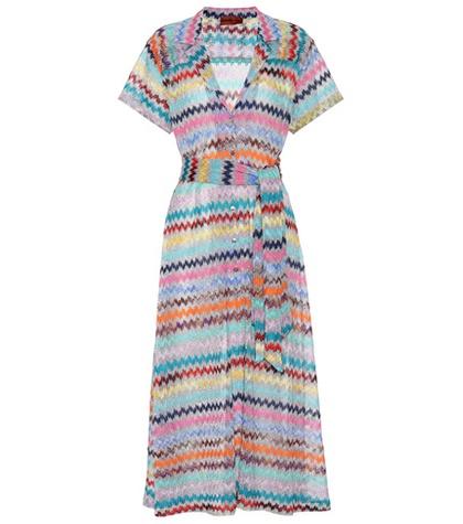 Velvet Zigzag Crochet Shirt Dress