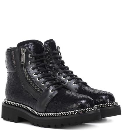 Balmain Ranger Sequinned Ankle Boots