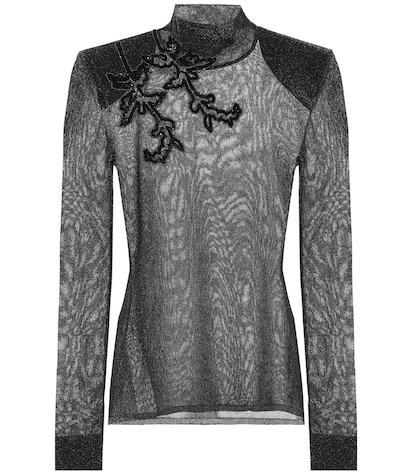 Christopher Kane Embroidered Metallic Top