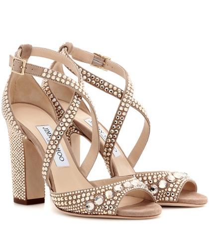 Tod's Carrie 100 Glitter-embellished Leather Sandals