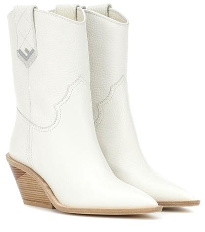 Fendi Leather Cowboy Boots