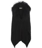 Fendi Fur-trimmed Wool, Cashmere And Mohair-blend Cardigan