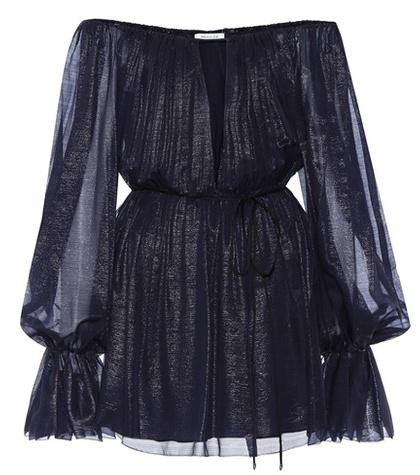 Mugler Silk Off-the-shoulder Minidress