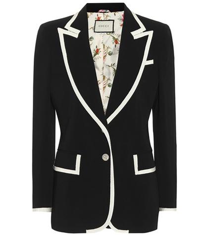 Gucci Grosgrain-trimmed Crêpe Blazer
