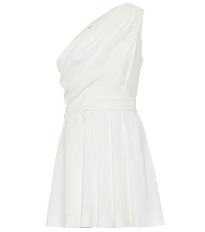 Saint Laurent One-shoulder Crêpe Sablé Playsuit