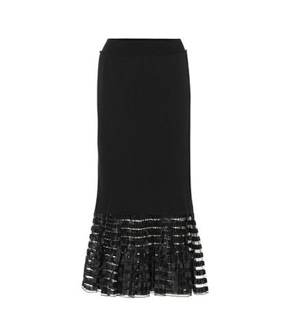 Jimmy Choo Organza-trimmed Cotton Skirt