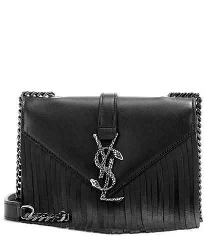 Saint Laurent Classic Monogram Fringed Leather Shoulder Bag