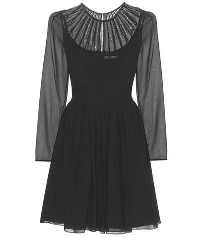 Saint Laurent Embellished Silk Minidress