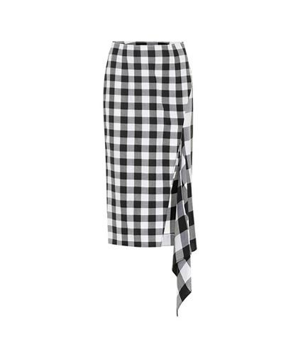 Monse Checked Wool And Cotton Skirt
