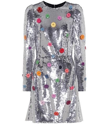 Dolce & Gabbana Button Sequined Dress