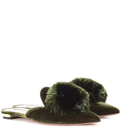 Proenza Schouler Powder Puff Velvet Slippers