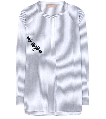 Emilio Pucci Striped Cotton And Linen-blend Top