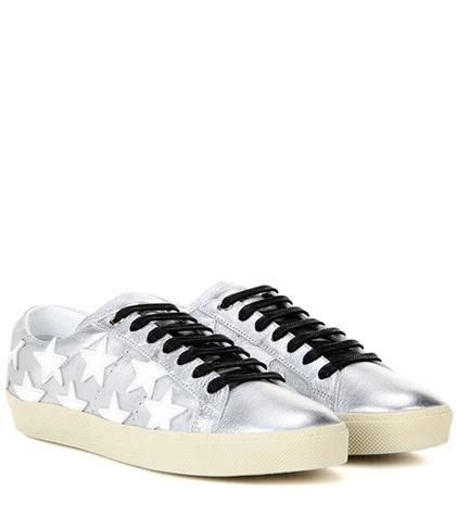 Saint Laurent Sl/06 Court Classic Sneakers In Metallic Leather