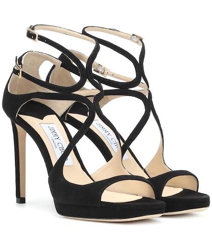 Jimmy Choo Lance 100 Suede Sandals