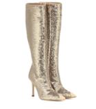 Burberry Sequined Leather-trimmed Boots