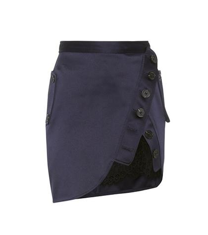 Self-portrait Satin Utility Miniskirt