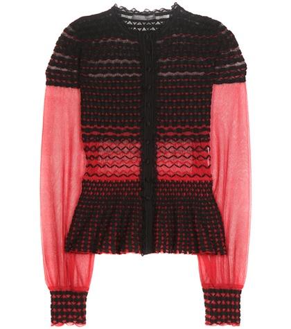 Alexander Mcqueen Embroidered Silk-blend Blouse