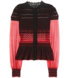 Alexander Mcqueen Embroidered Silk-blend Blouse