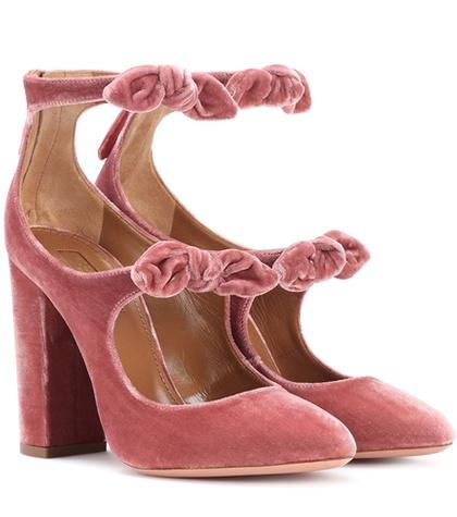 Aquazzura Sandy 105 Velvet Pumps