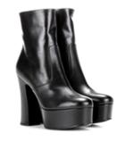 Saint Laurent Leather Platform Ankle Boots