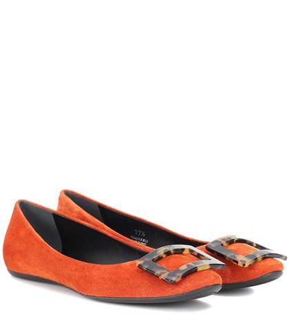 Roger Vivier Gommette Suede Ballet Flats