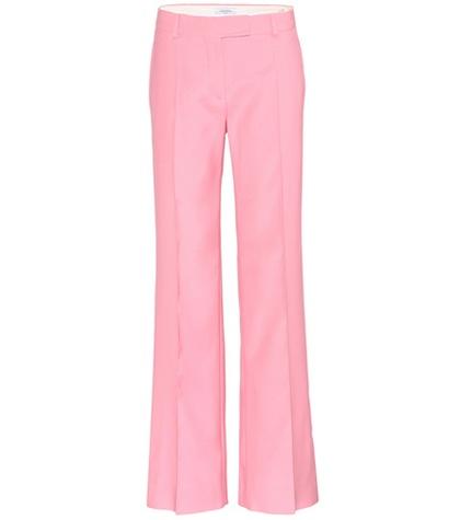 Prada Flared Cotton-blend Trousers