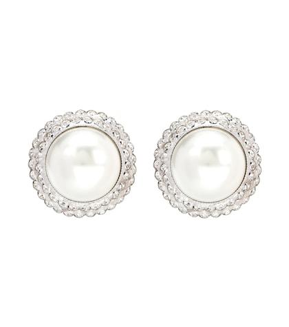 Alessandra Rich Faux Pearl Clip-on Earrings