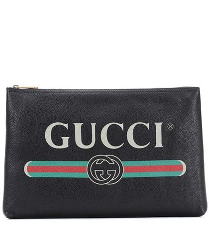 Gucci Printed Leather Pouch