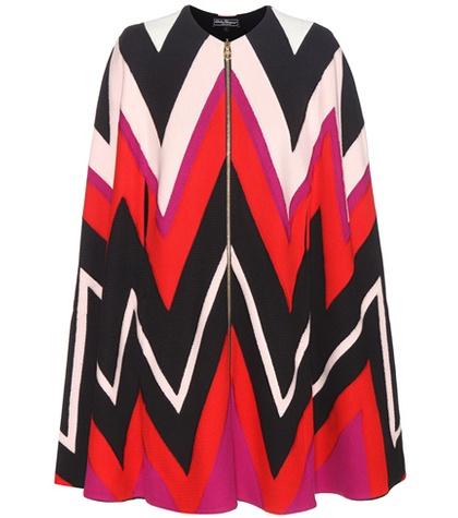Salvatore Ferragamo Printed Wool Cape
