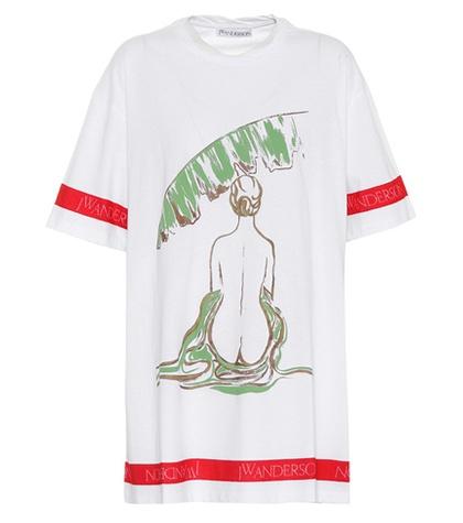 Jw Anderson Palm Lady Oversized Cotton T-shirt