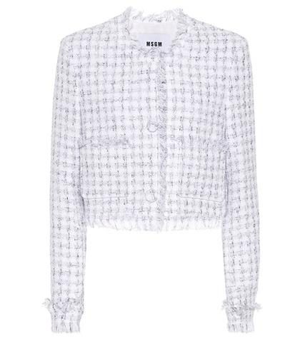 T By Alexander Wang Tweed Cotton-blend Cardigan