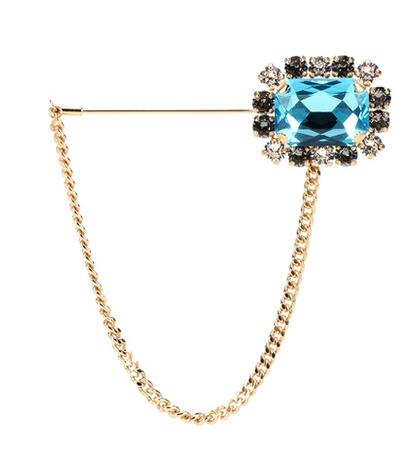 Dolce & Gabbana Crystal Embellished Gold-tone Brooch