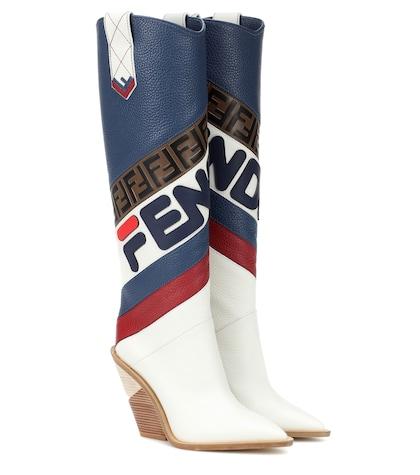 Fendi Fendi Mania Leather Cowboy Boots