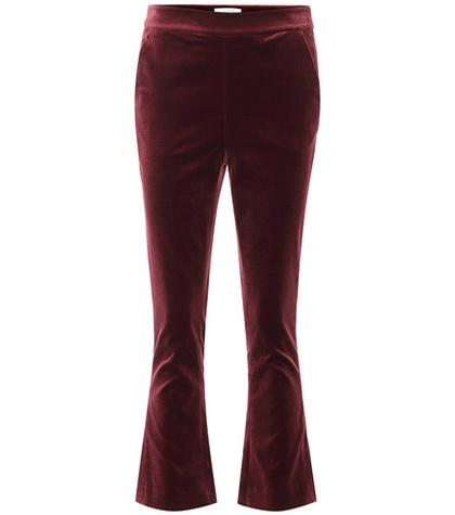 Chlo Slit Cropped Velvet Pants