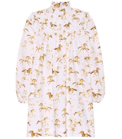 Ganni Horse-printed Cotton Dress