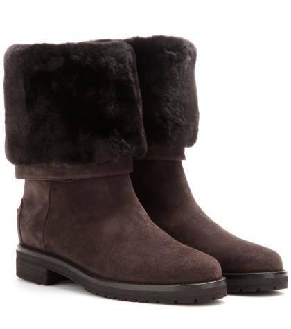 Loro Piana Abigail Suede Boots With Fur